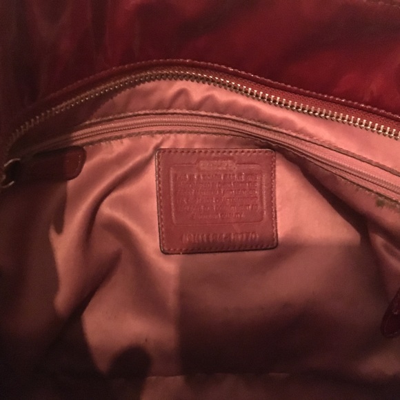 Coach Madison Glossy Leather Tote- Burgundy - Picture 5 of 6